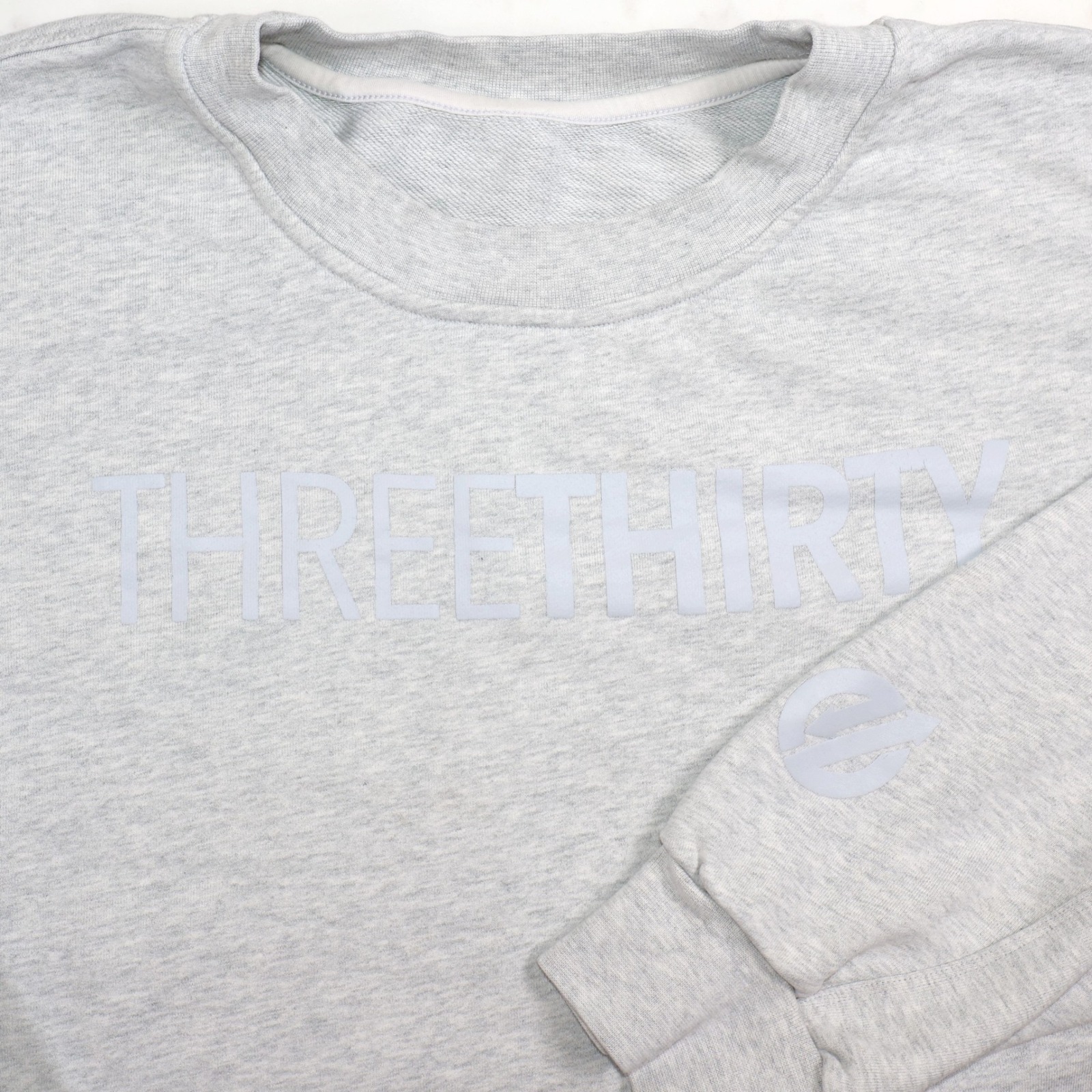 Lululemon Threethirty Sweatshirt Heathered Grey Graphic Crewneck Pullover Read